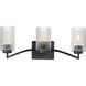 Rigata 3 Light 22.75 inch Black Bath Vanity Wall Light
