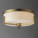 Dart 3 Light 14 inch Natural Aged Brass Flush Mount Ceiling Light