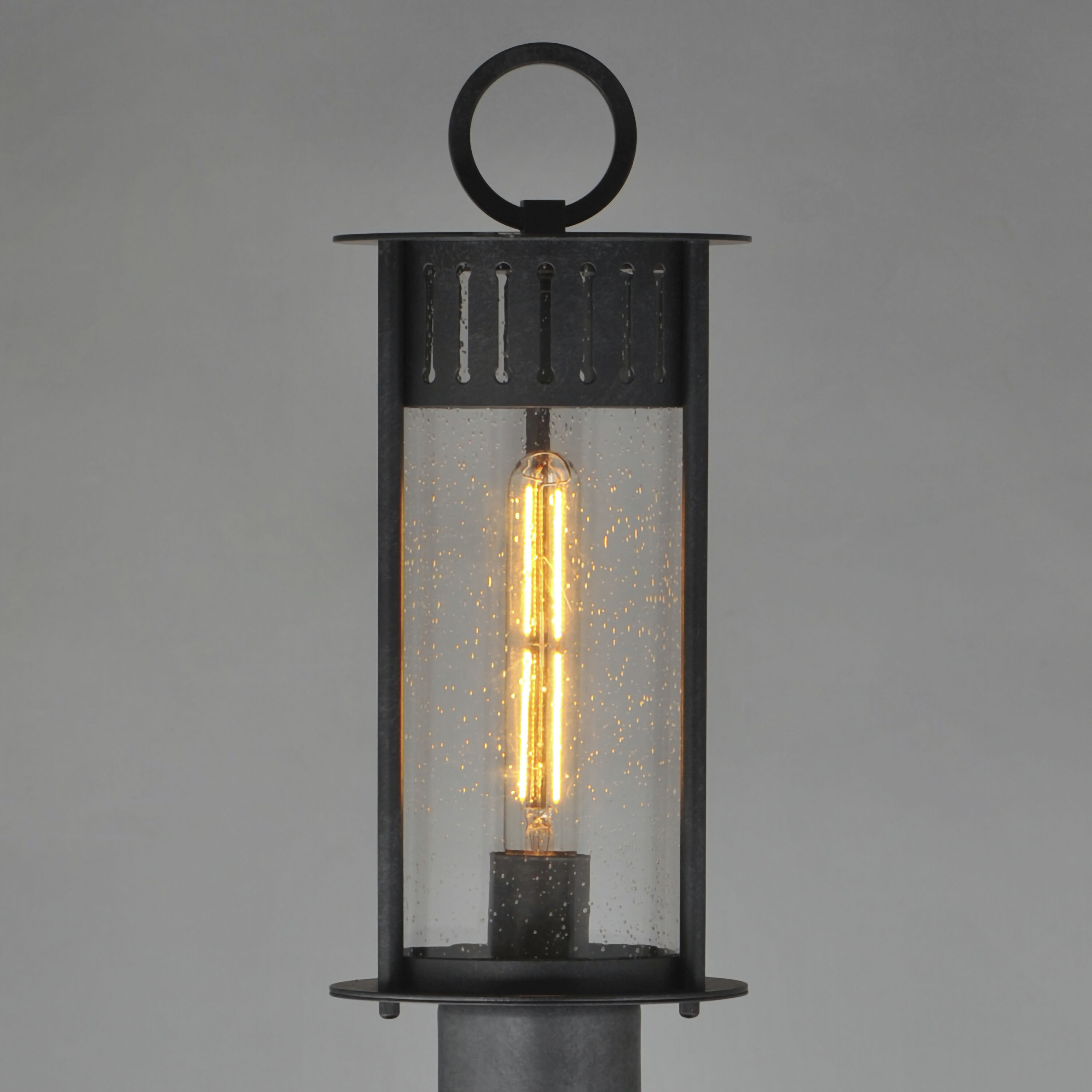Windsor 1 Light 17 inch Black Patina Outdoor Post Lantern
