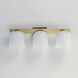 Scoop 3 Light 21.5 inch Natural Aged Brass Bath Vanity Wall Light in Marble