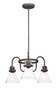 Seafarer 3 Light 22 inch Oil Rubbed Bronze Single-Tier Chandelier Ceiling Light in With Bulb