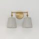 Baja 2 Light 14.75 inch Natural Aged Brass Bath Vanity Wall Light