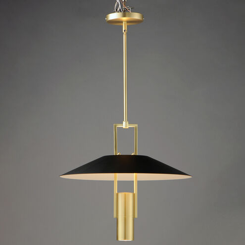 Tahoe LED 18 inch Black/Satin Brass Single Pendant Ceiling Light
