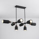 Pompeii 8 Light 49.5 inch Lava and Black Linear Pendant Ceiling Light