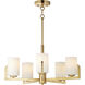 Dart 5 Light 26 inch Satin Brass Single-Tier Chandelier Ceiling Light