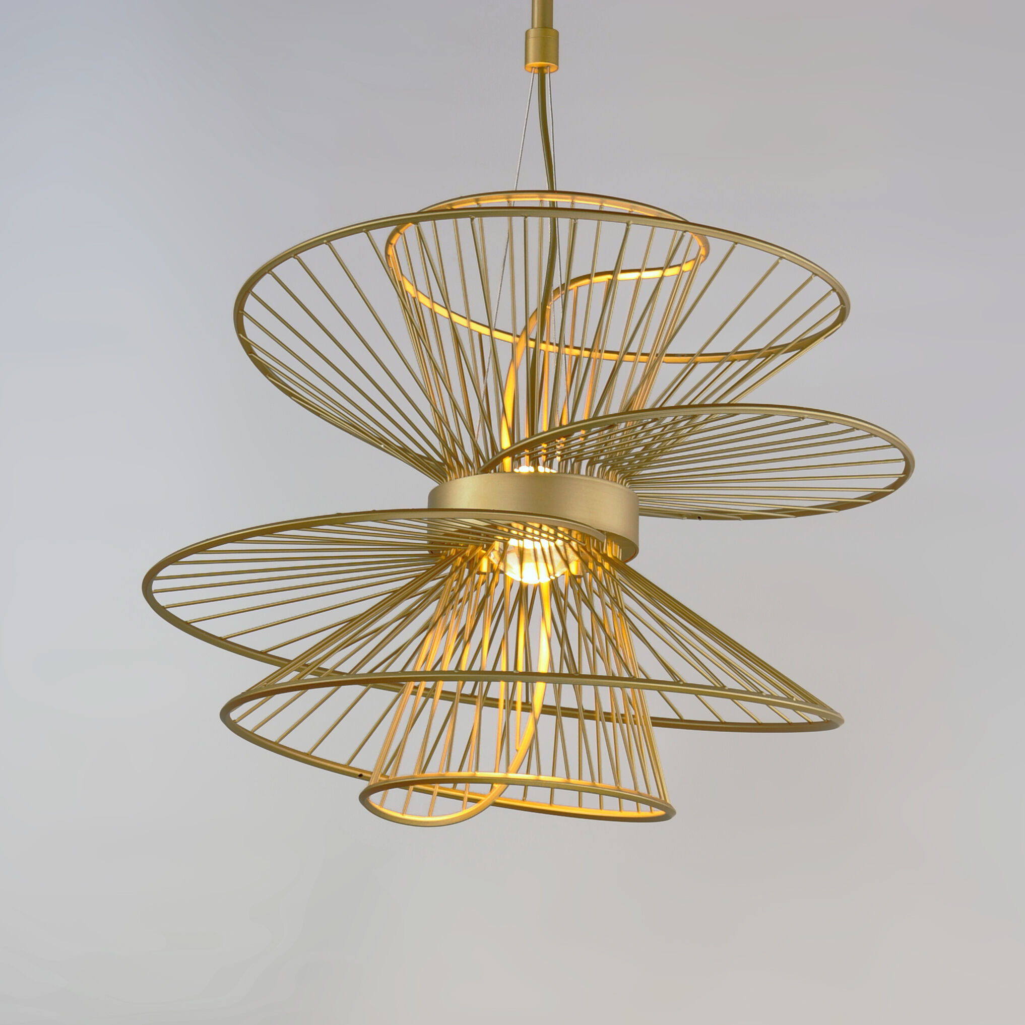Zeta LED 20 inch Natural Aged Brass Suspension Pendant Ceiling Light