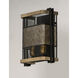 Boundry 2 Light Black and Barn Wood and Antique Brass Wall Sconce Wall Light