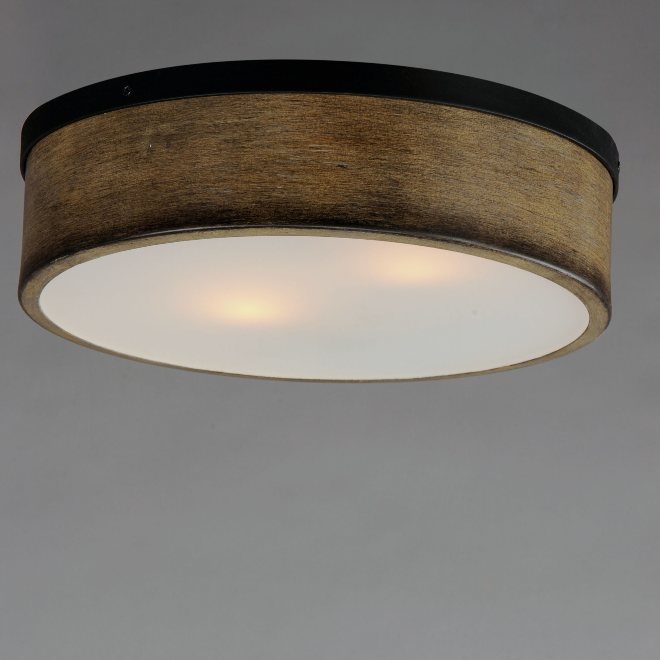 Franklin 2 Light 14 inch Driftwood/Black Flush Mount Ceiling Light