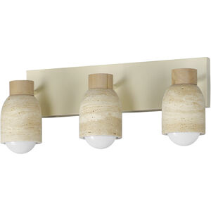 Pompeii 3 Light 21 inch Travertine and Oyster Bath Vanity Wall Light