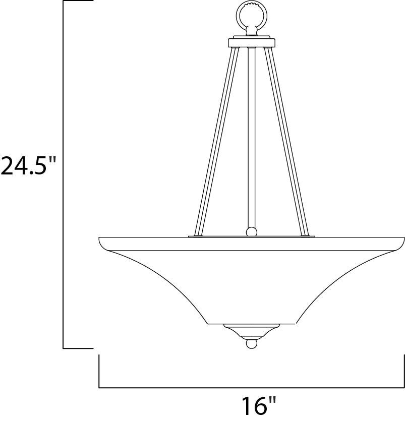 Aurora 2 Light 16 inch Satin Nickel Invert Bowl Pendant Ceiling Light