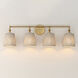 Baja 4 Light 33.25 inch Natural Aged Brass Bath Vanity Wall Light