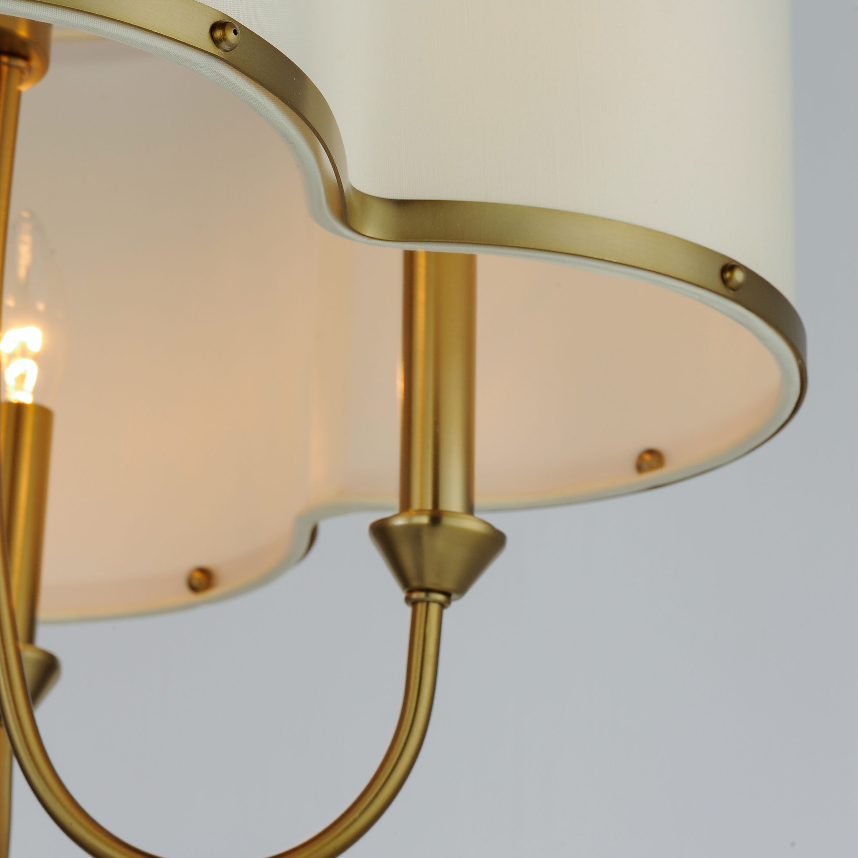Clover 4 Light 20 inch Satin Brass Chandelier Ceiling Light