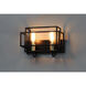 Liner 2 Light 14.25 inch Black and Satin Brass Bath Vanity Wall Light
