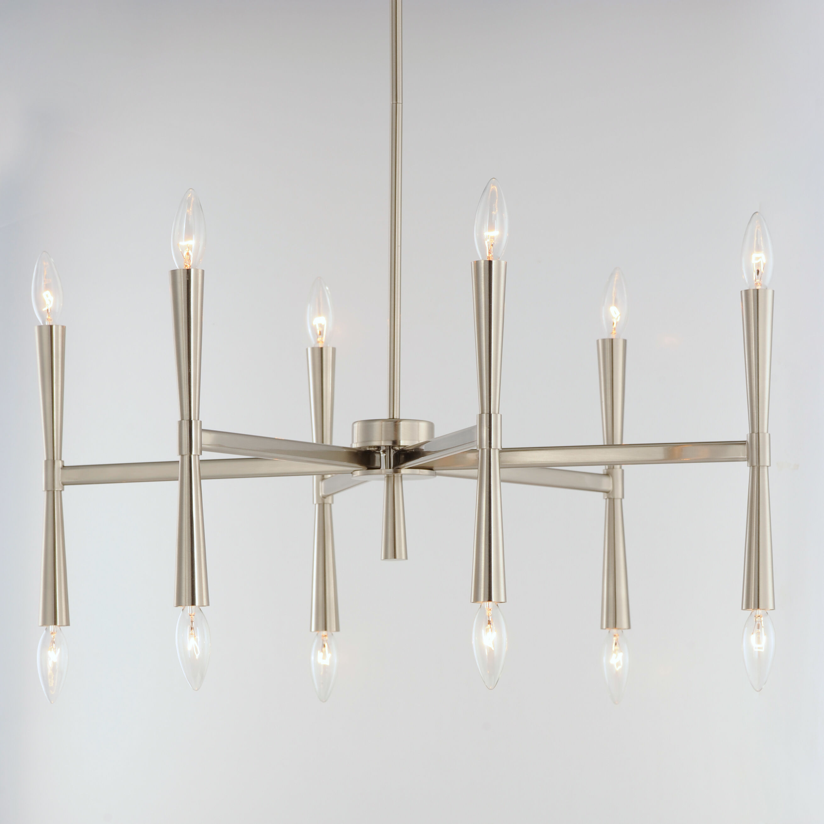 Rome 12 Light 29.25 inch Satin Nickel Chandelier Ceiling Light