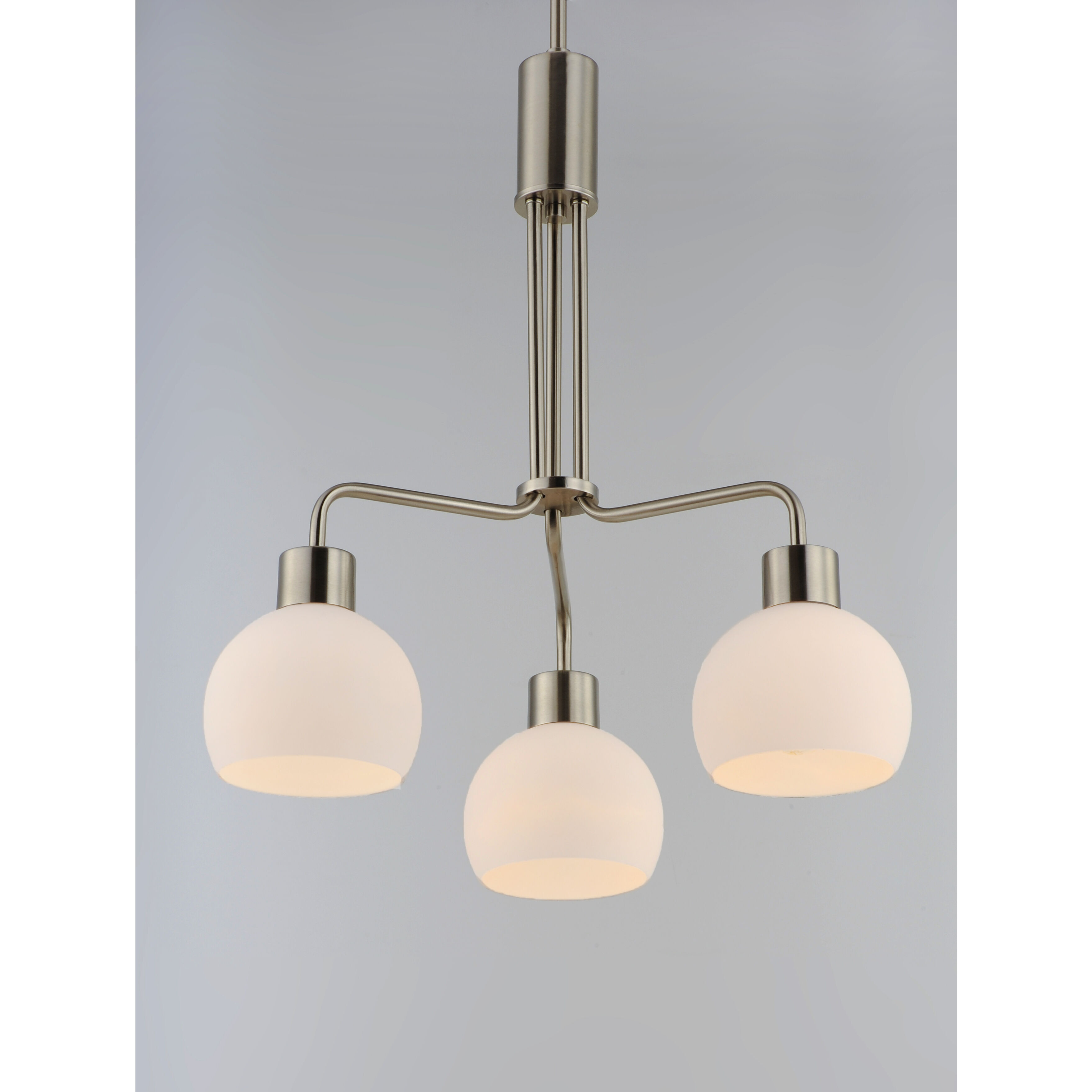 Coraline 3 Light 21 inch Satin Nickel Chandelier Ceiling Light