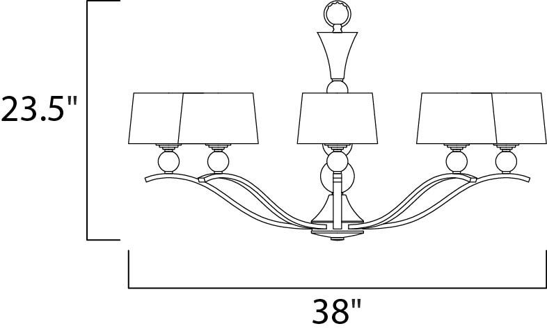 Rondo 8 Light 38.75 inch Polished Nickel Multi-Tier Chandelier