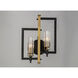 Flambeau 2 Light 13 inch Black and Antique Brass ADA Wall Sconce Wall Light