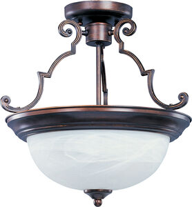 Essentials - 584x 2 Light 15 inch Oil Rubbed Bronze Semi Flush Mount Ceiling Light
