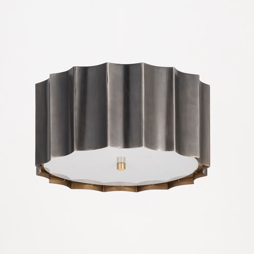Allegra 2 Light 12.25 inch Gunmetal and Gold Flush Mount Ceiling Light