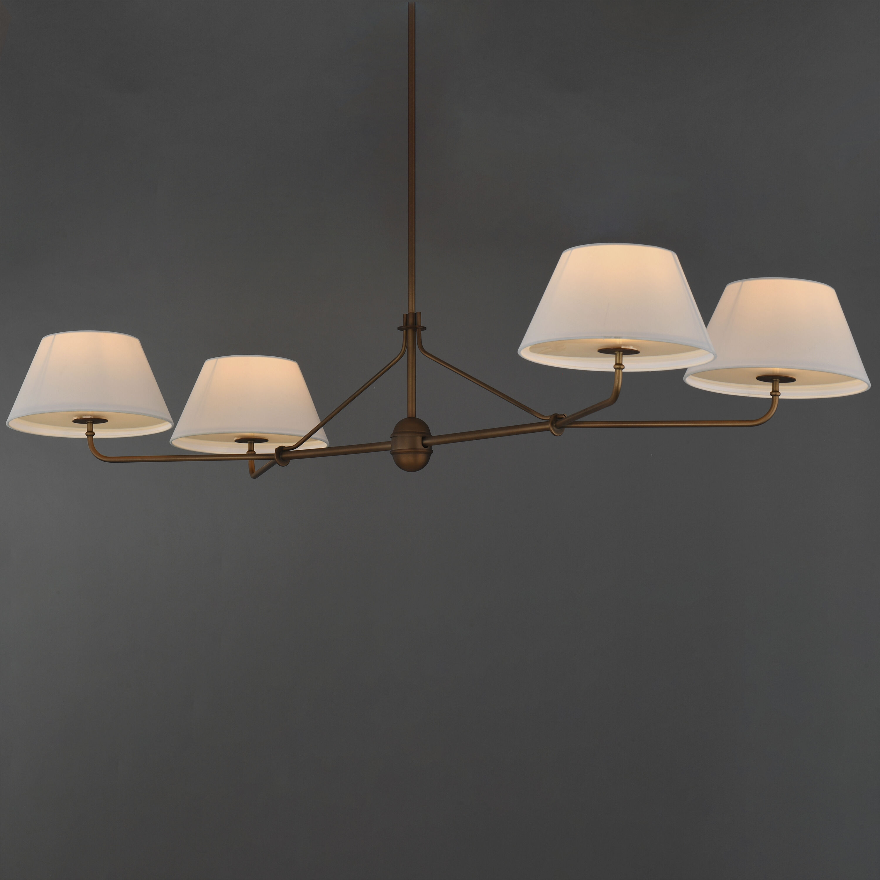 Dunbridge 4 Light 62 inch Weathered Brass Linear Pendant Ceiling Light