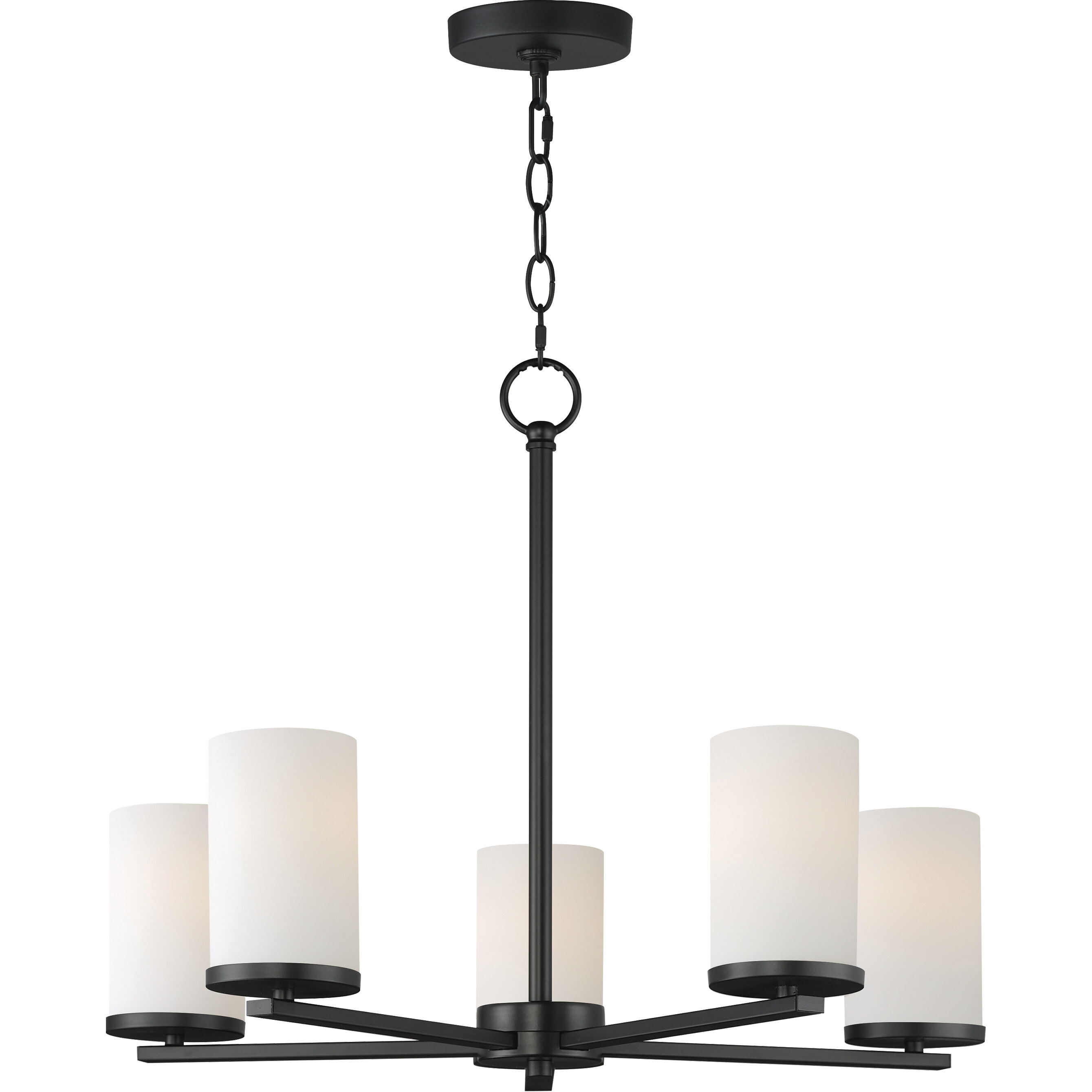 Lateral 5 Light 24 inch Black Chandelier Ceiling Light