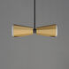 Rizzo 2 Light 16 inch Black and Antique Brass Multi-Light Pendant Ceiling Light