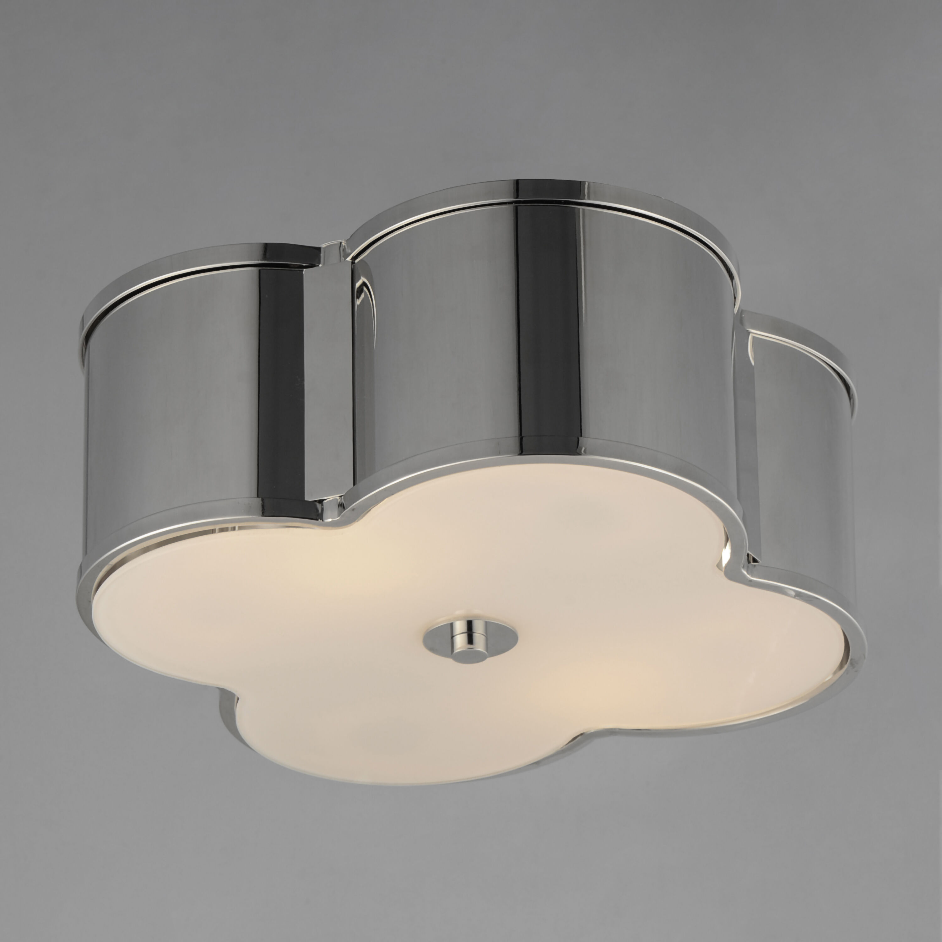 Clover 2 Light 14 inch Polished Nickel Flush Mount Ceiling Light
