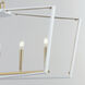Melrose 6 Light 48 inch White and Natural Aged Brass Linear Pendant Ceiling Light