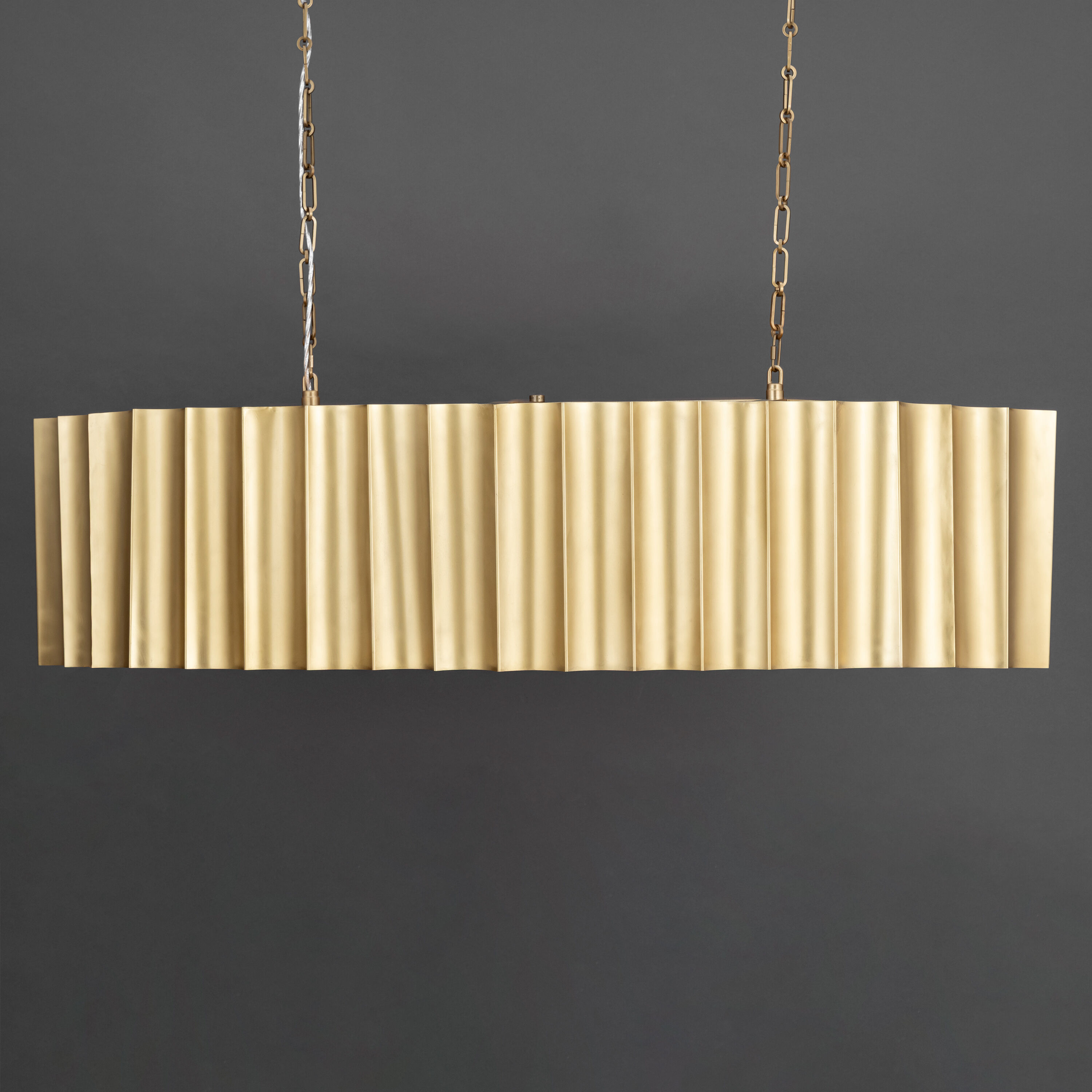 Allegra Linear Pendant Ceiling Light in Weathered Brass