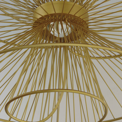 Zeta LED 26 inch Natural Aged Brass Suspension Pendant Ceiling Light