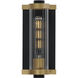 Opulent 1 Light 11 inch Black and Antique Brass Outdoor Wall Mount