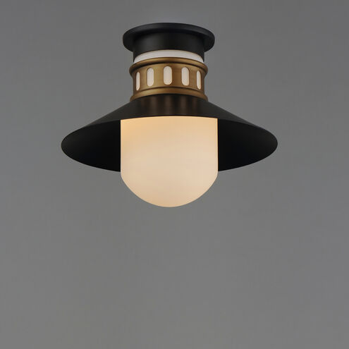 Admiralty 1 Light 12 inch Black and Antique Brass Outdoor Flush Mount