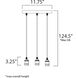 Early Electric 3 Light 11.75 inch Black and Antique Brass Multi-Light Pendant Ceiling Light