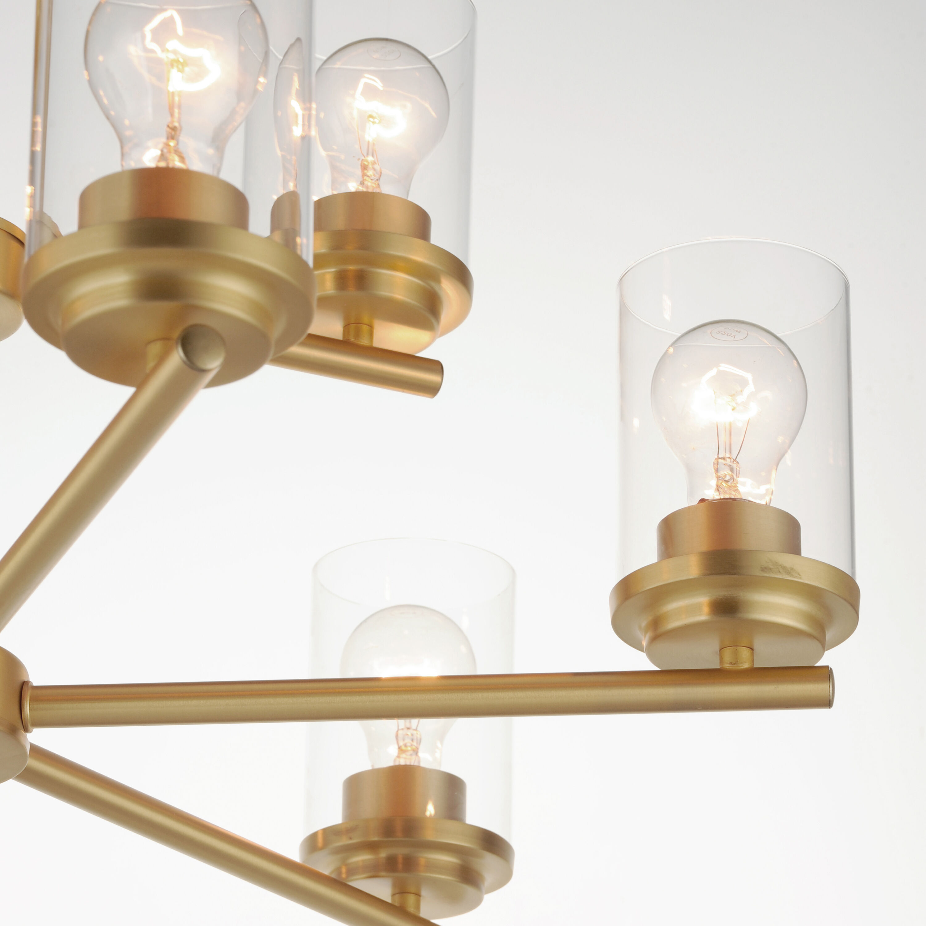 Corona 9 Light 28 inch Satin Brass Multi-Tier Chandelier Ceiling Light in Clear