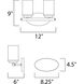 Corona 2 Light 12 inch Black Bath Vanity Wall Light in Frosted