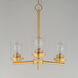 Corona 3 Light 16.5 inch Satin Brass Single-Tier Chandelier Ceiling Light in Clear