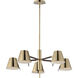Carlo LED 28 inch Dark Bronze, Leather, Heritage Brass Chandelier Ceiling Light