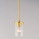 Corona 1 Light 5 inch Satin Brass Mini Pendant Ceiling Light in Clear