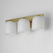 Scoop 3 Light 21.5 inch Natural Aged Brass Bath Vanity Wall Light in Marble