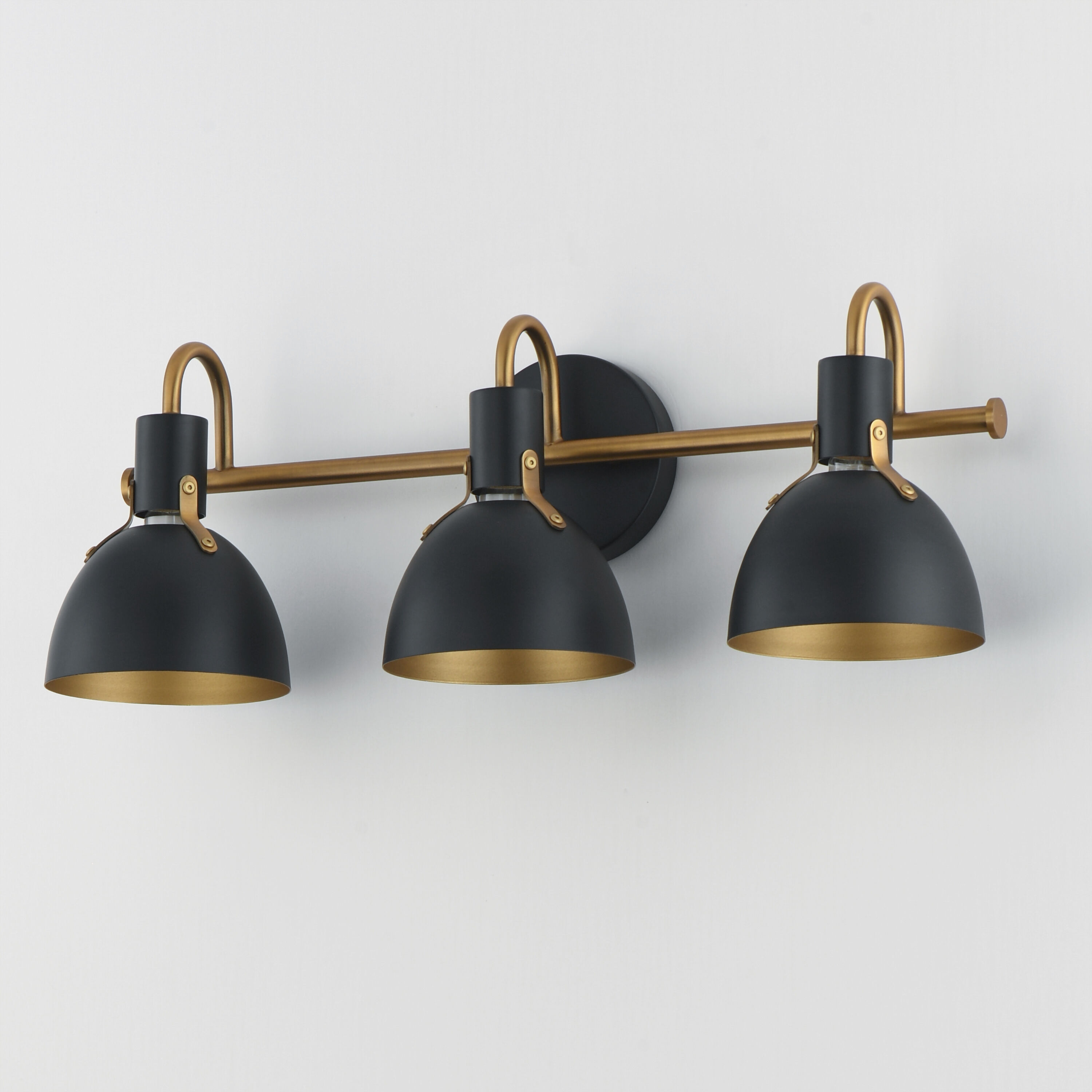 Dusk 3 Light 24 inch Black and Antique Brass Bath Vanity Wall Light