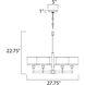 Nexus 5 Light 27.75 inch Satin Nickel Single-Tier Chandelier Ceiling Light