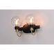 Bauhaus 2 Light 16 inch Bronze and Satin Brass Bath Vanity Wall Light