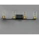 Sleek 4 Light 31 inch Antique Brass/Black Bath Vanity Wall Light