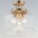 Acadia 3 Light 13 inch Heritage Semi-Flush Mount Ceiling Light