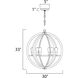 Bodega Bay 6 Light 30 inch Anthracite Single-Tier Chandelier Ceiling Light in Bulb Not Included