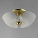 Poppy LED 17.75 inch White with Satin Brass Flush Mount Ceiling Light in White and Satin Brass