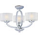 Elle 3 Light 17 inch Polished Chrome Semi-Flush Mount Ceiling Light