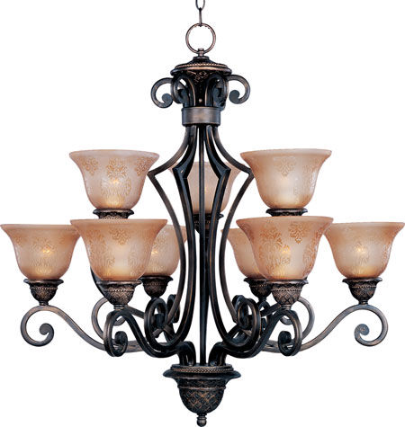 Symphony 9 Light 32 inch Oil Rubbed Bronze Multi-Tier Chandelier Ceiling Light