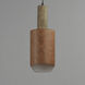 Scout LED 6.75 inch Weathered Wood and Tan Leather Single Pendant Ceiling Light