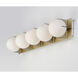 Finn 5 Light 43.5 inch Satin Brass and Brushed Platinum Bath Vanity Wall Light